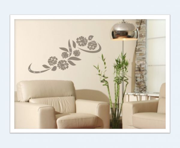 Wandtattoo Floral Ornament - flo107w Wandtattoo Floral Ornament - flo107w